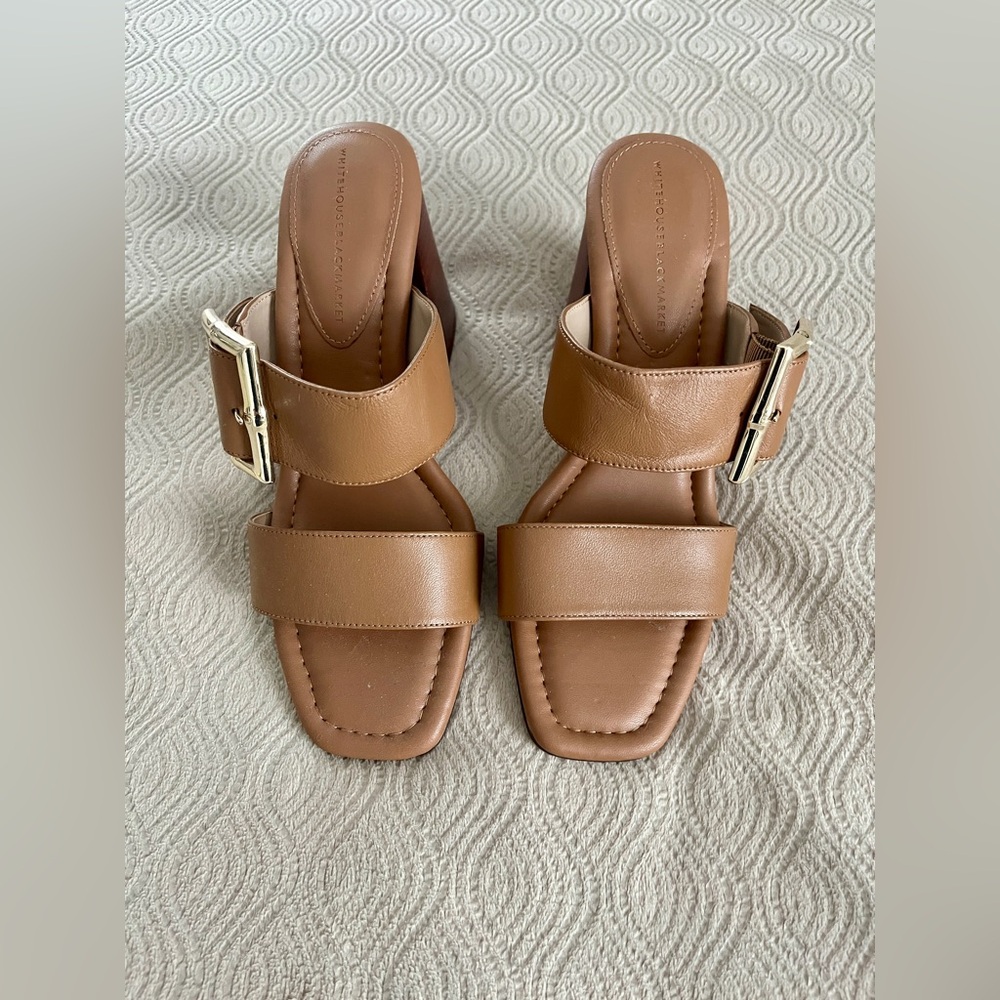 White House Black Market Block Heel Sandals in brown size 8.5 🆕 - Picture 3 of 9